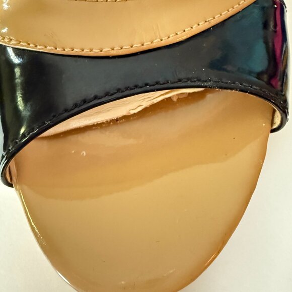 GUESS Cork Wedge Strappy Heels Black/Nude 7.5M - Picture 12 of 12